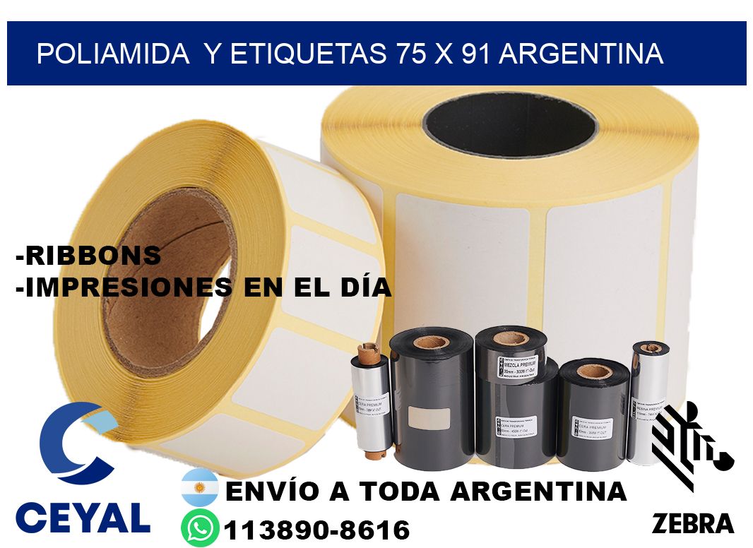 Poliamida y etiquetas 75 x 91 argentina
