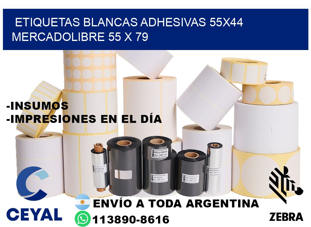 etiquetas blancas adhesivas 55x44 mercadolibre 55 x 79