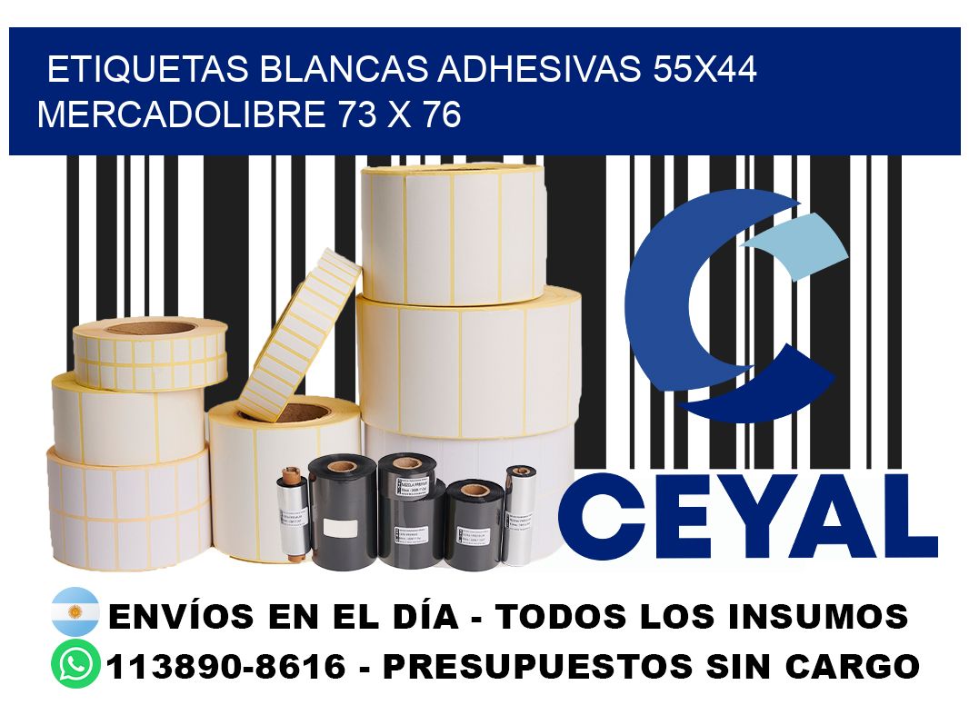 etiquetas blancas adhesivas 55x44 mercadolibre 73 x 76