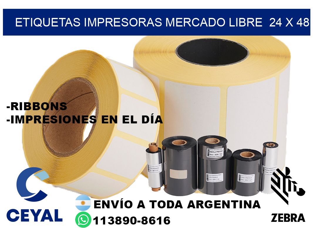 etiquetas impresoras mercado libre 24 x 48