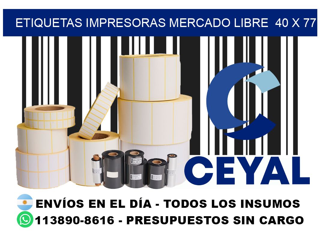 etiquetas impresoras mercado libre  40 x 77