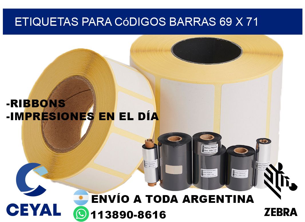 etiquetas para códigos barras 69 x 71