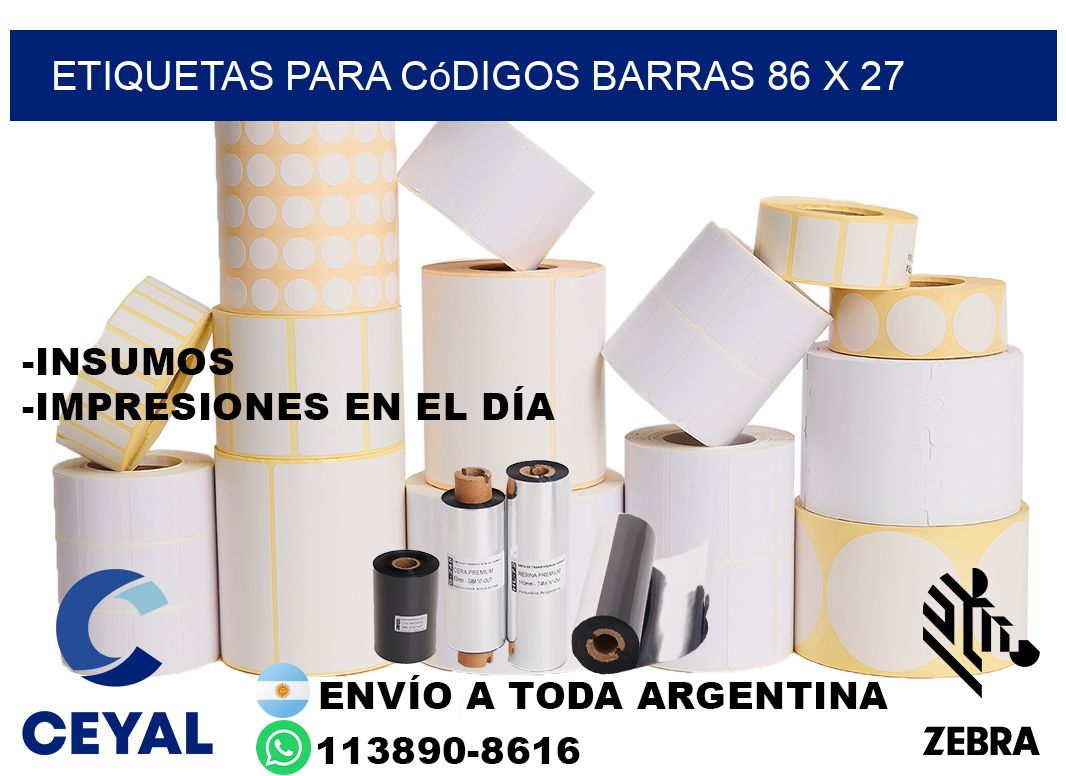 etiquetas para códigos barras 86 x 27