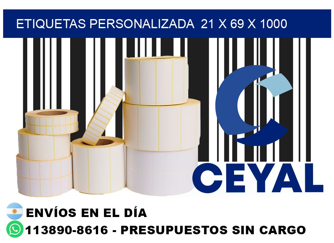 etiquetas personalizada  21 x 69 x 1000