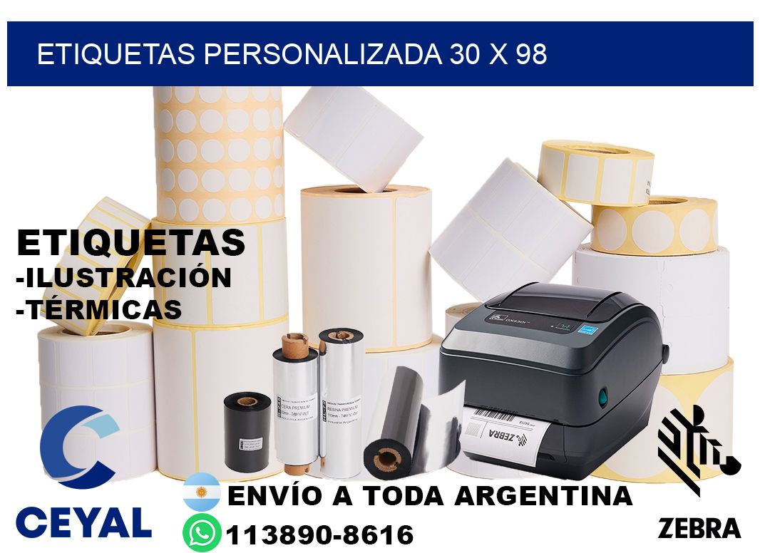 etiquetas personalizada 30 x 98