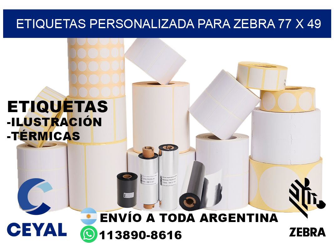 etiquetas personalizada para zebra 77 x 49