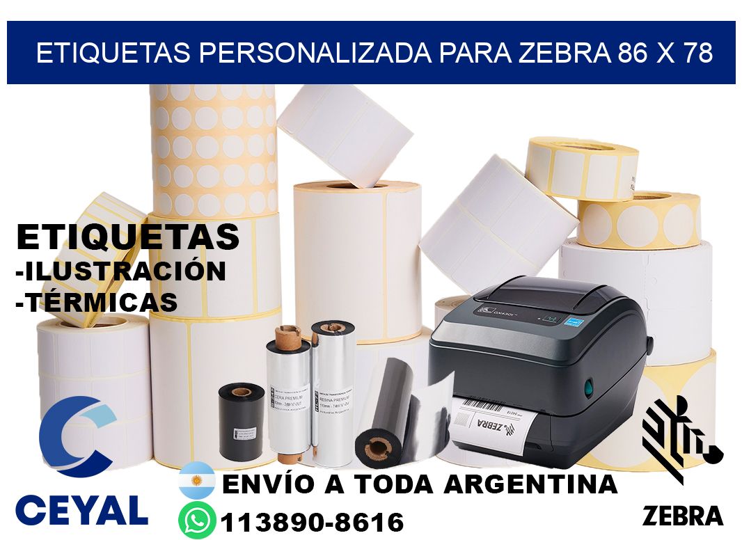 etiquetas personalizada para zebra 86 x 78