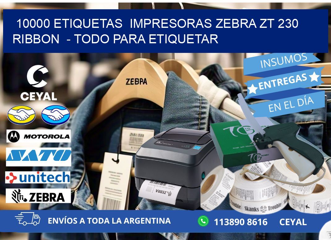 10000 etiquetas impresoras zebra zt 230 ribbon - Todo para Etiquetar