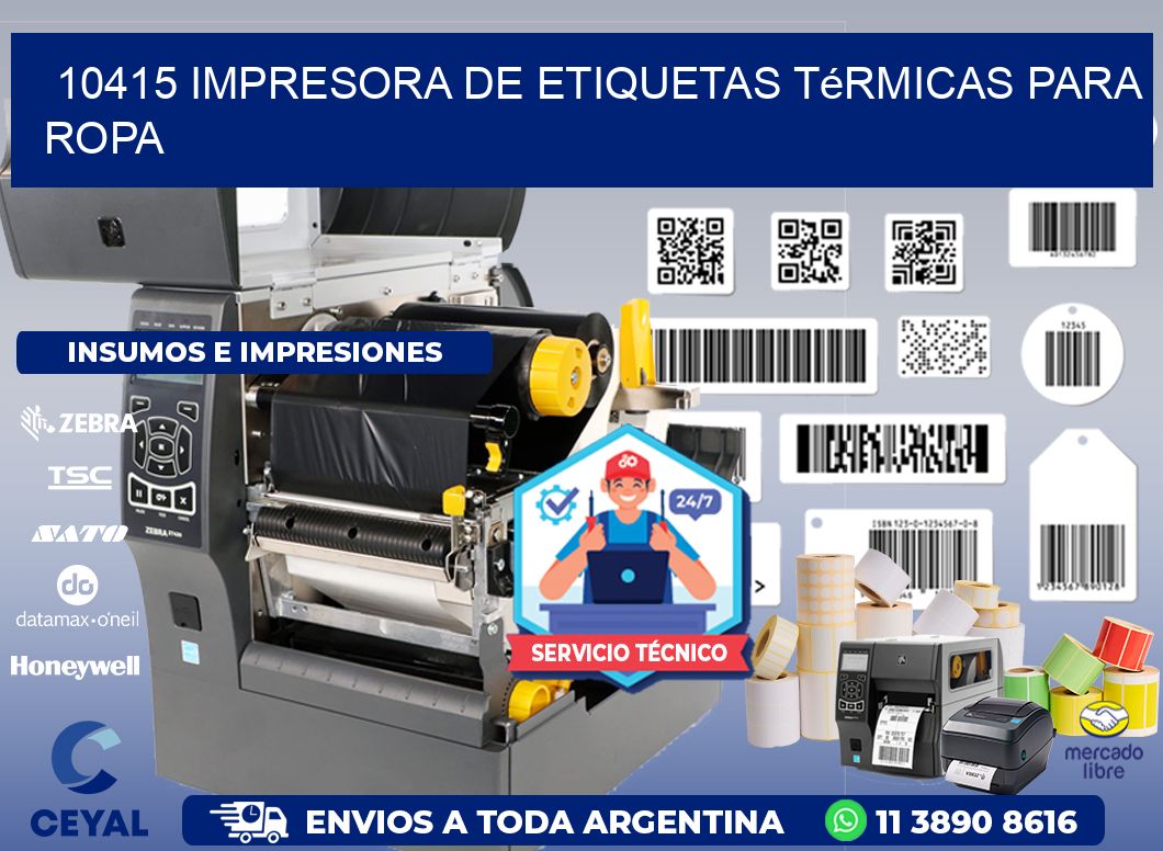 10415 impresora de etiquetas térmicas para ropa