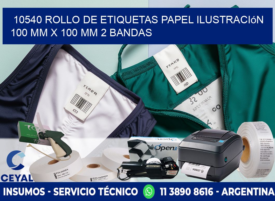 10540 Rollo de Etiquetas Papel Ilustración 100 mm x 100 mm 2 Bandas