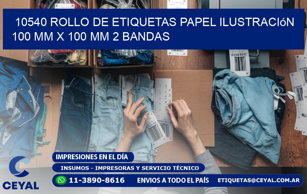 10540 Rollo de Etiquetas Papel Ilustración 100 mm x 100 mm 2 Bandas