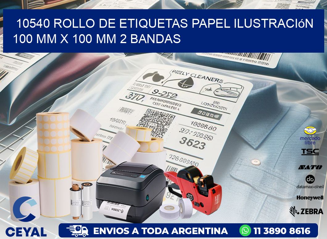 10540 Rollo de Etiquetas Papel Ilustración 100 mm x 100 mm 2 Bandas