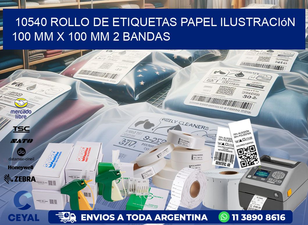 10540 Rollo de Etiquetas Papel Ilustración 100 mm x 100 mm 2 Bandas