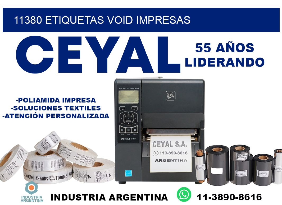 11380 etiquetas void impresas