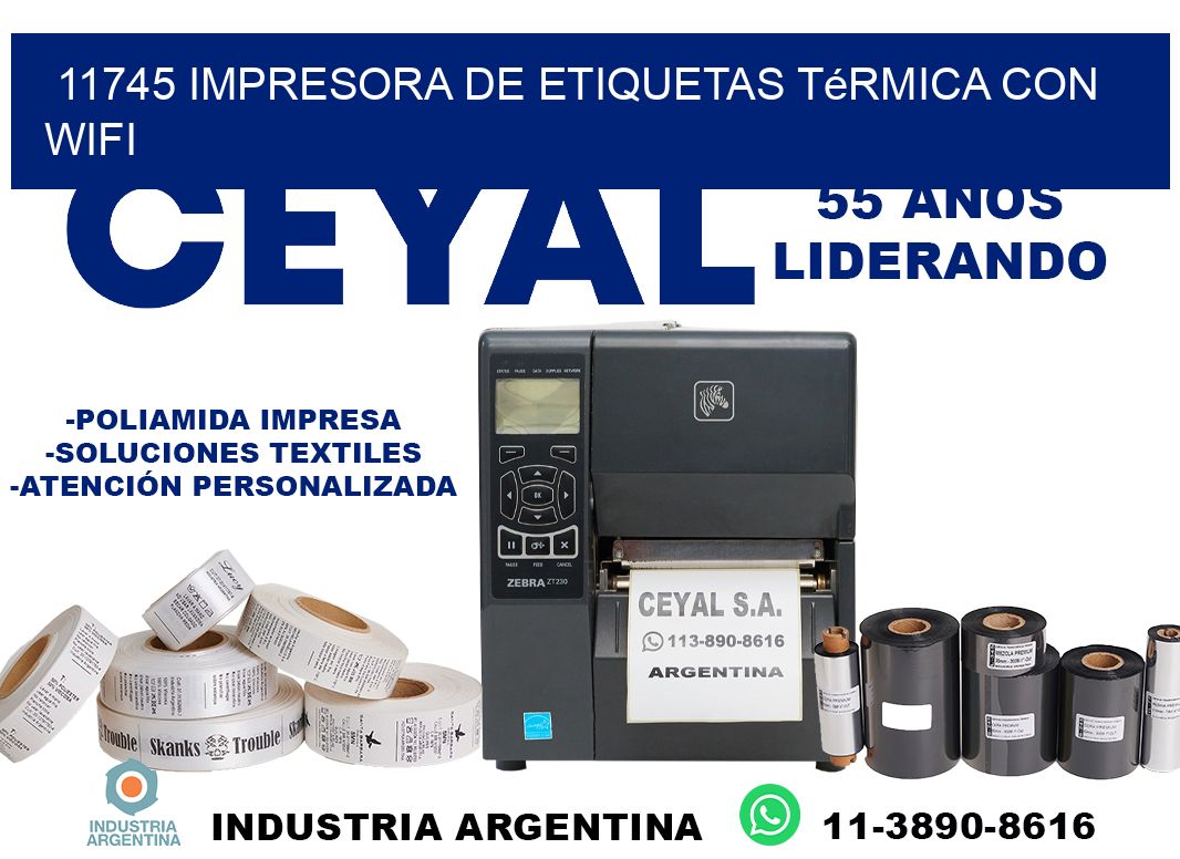 11745 impresora de etiquetas térmica con wifi