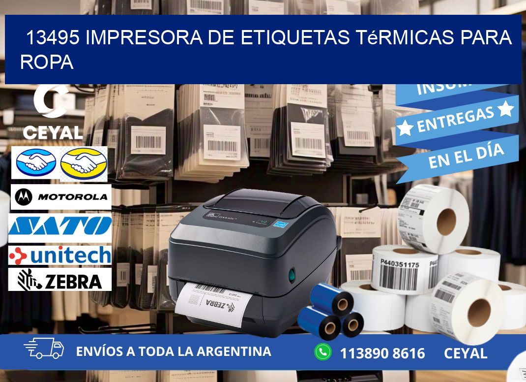 13495 impresora de etiquetas térmicas para ropa