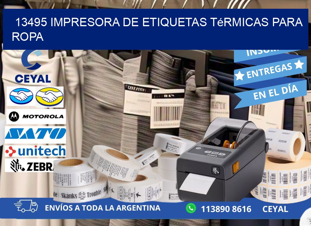 13495 impresora de etiquetas térmicas para ropa