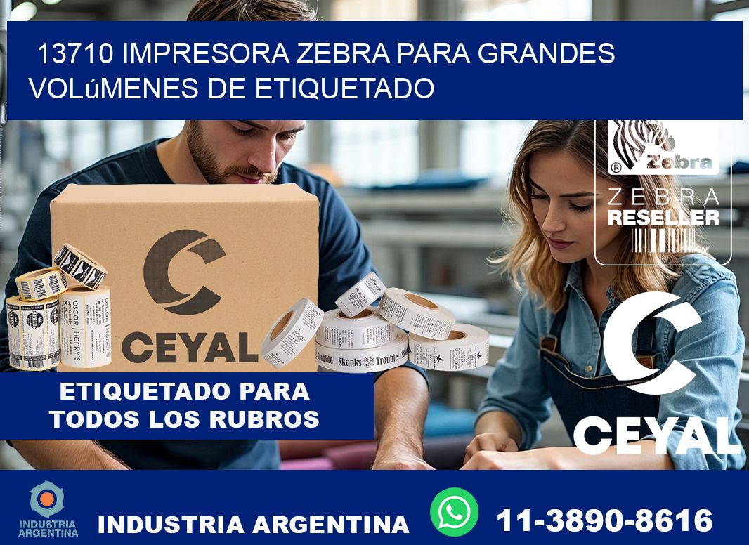 13710 impresora Zebra para grandes volúmenes de etiquetado