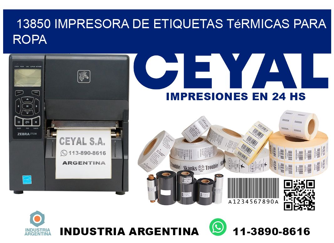 13850 impresora de etiquetas térmicas para ropa