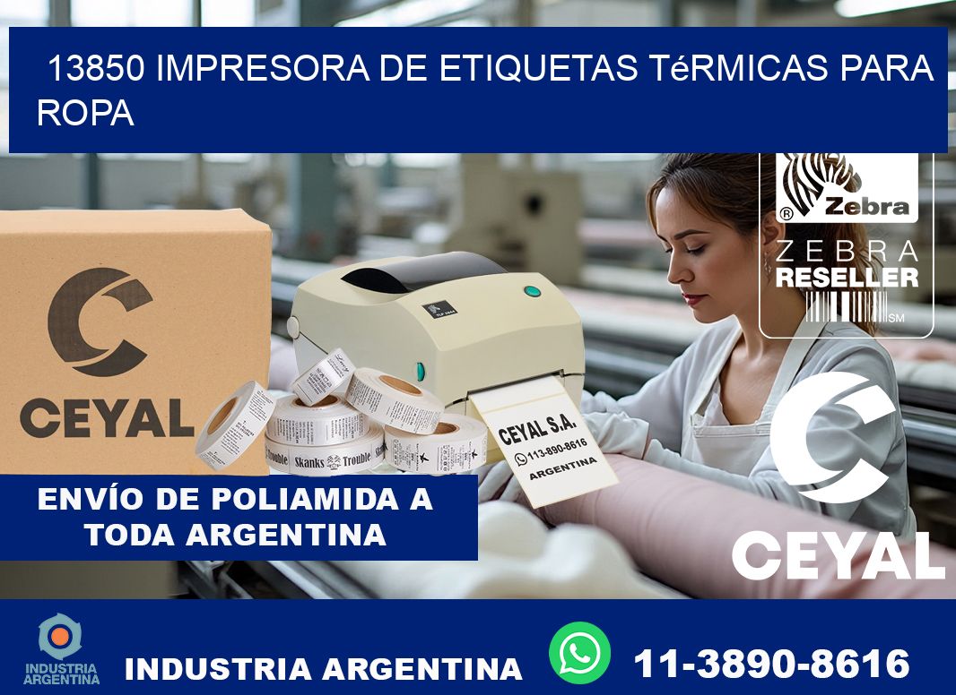 13850 impresora de etiquetas térmicas para ropa