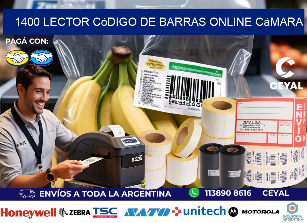 1400 Lector código de barras online cámara