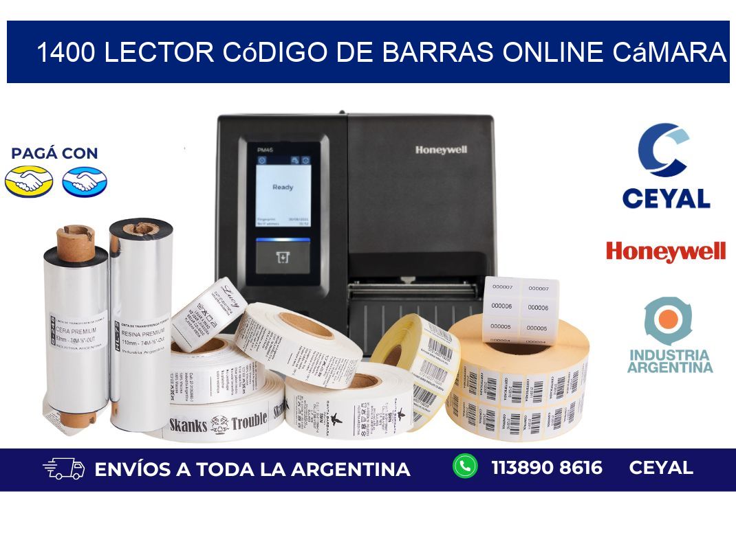1400 Lector código de barras online cámara