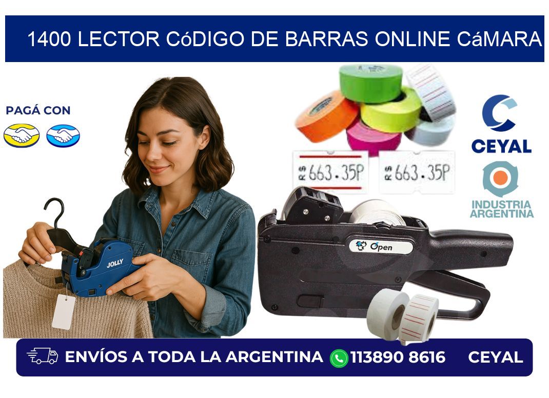 1400 Lector código de barras online cámara