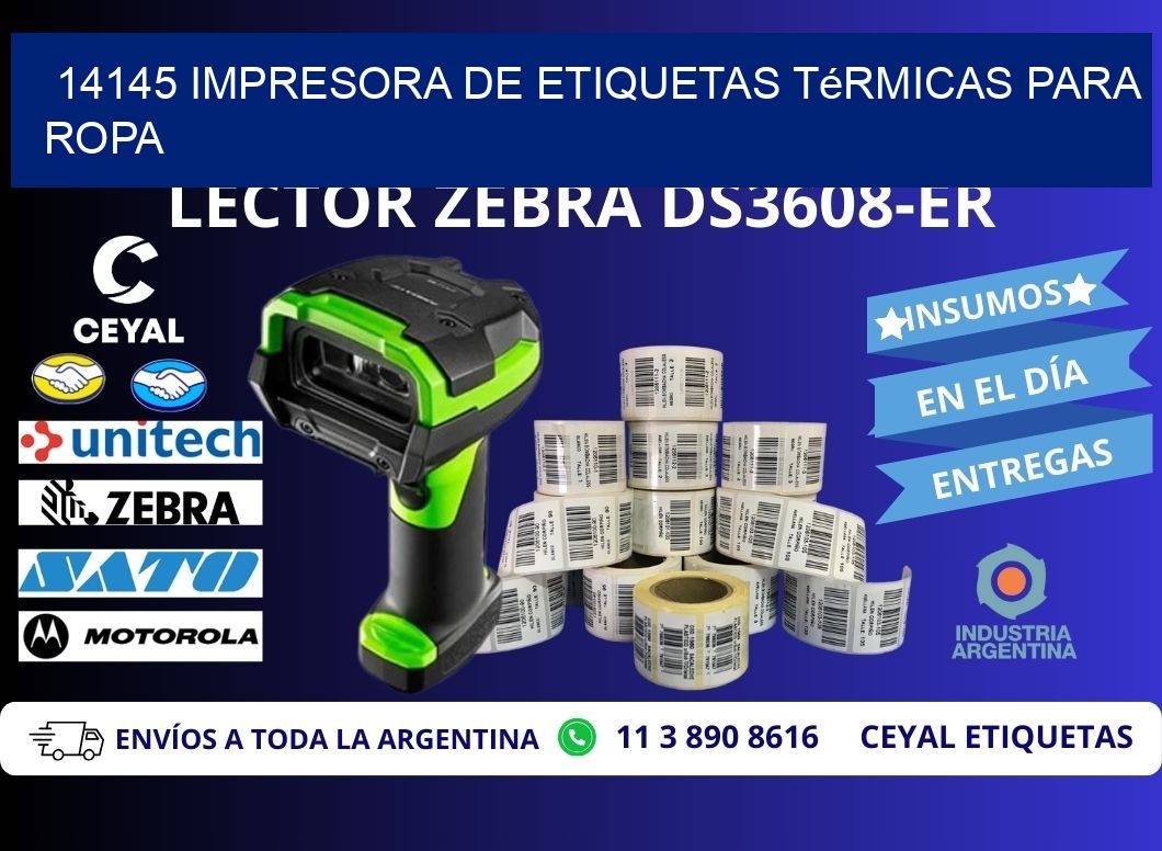 14145 impresora de etiquetas térmicas para ropa