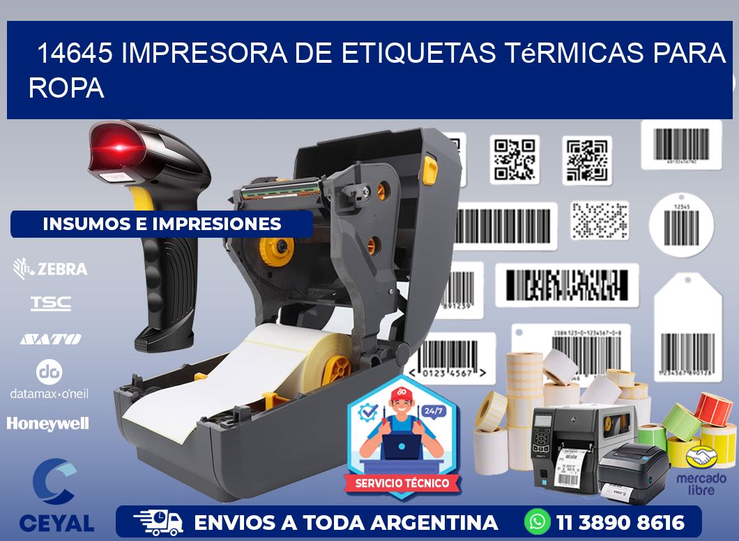 14645 impresora de etiquetas térmicas para ropa