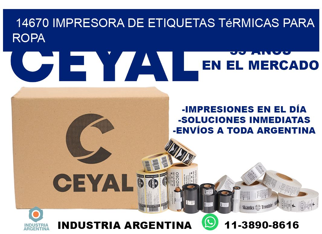 14670 impresora de etiquetas térmicas para ropa