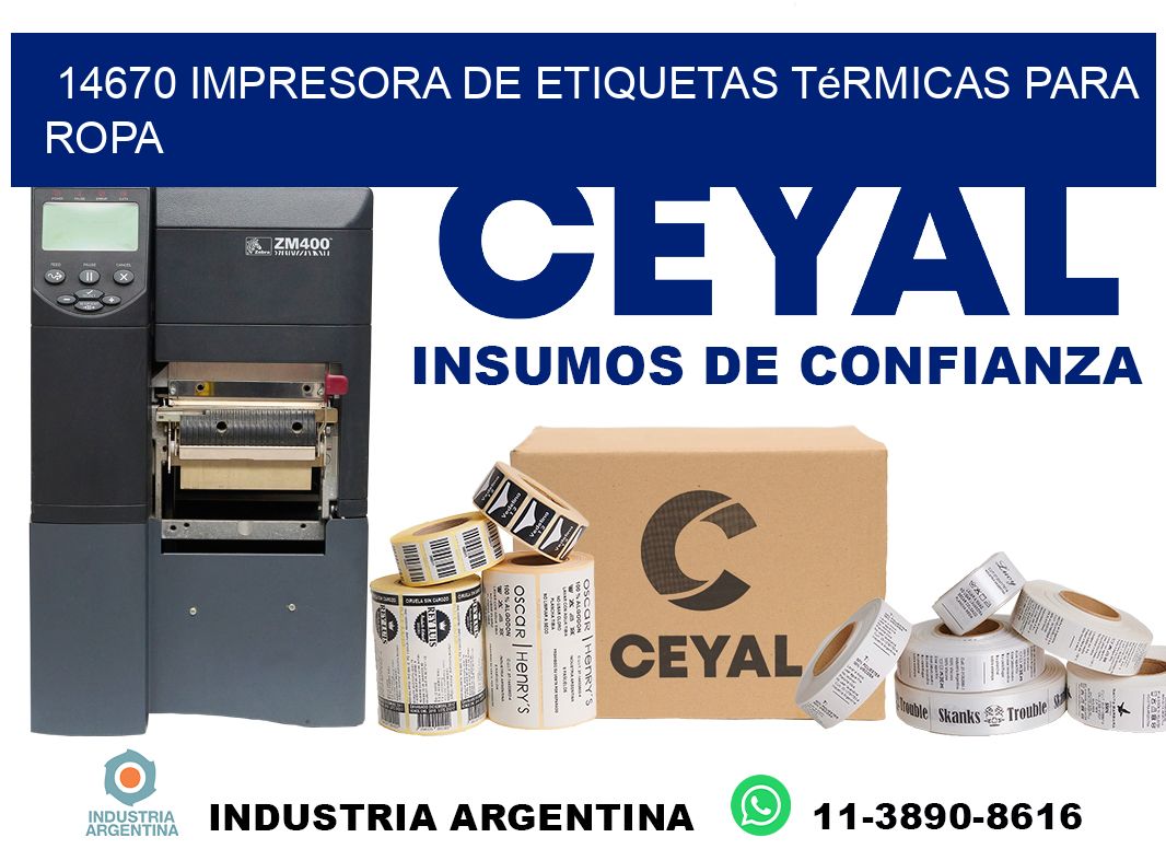 14670 impresora de etiquetas térmicas para ropa