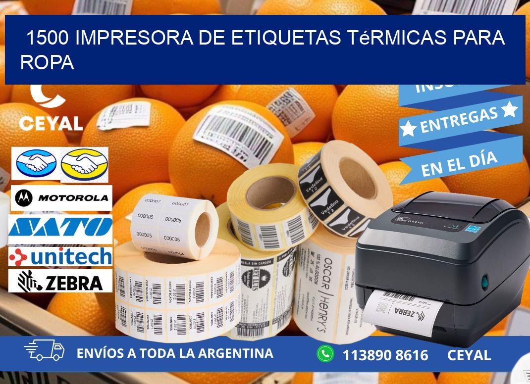1500 impresora de etiquetas térmicas para ropa