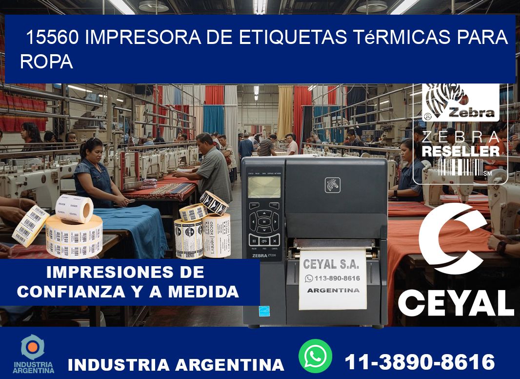 15560 impresora de etiquetas térmicas para ropa