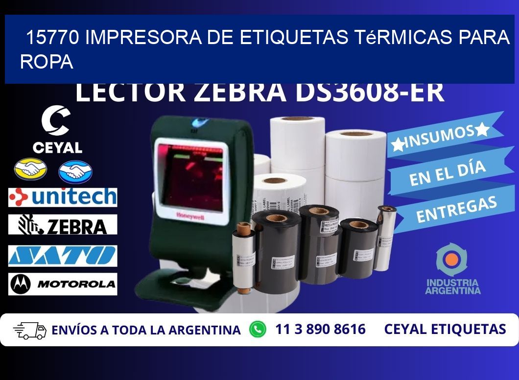 15770 impresora de etiquetas térmicas para ropa