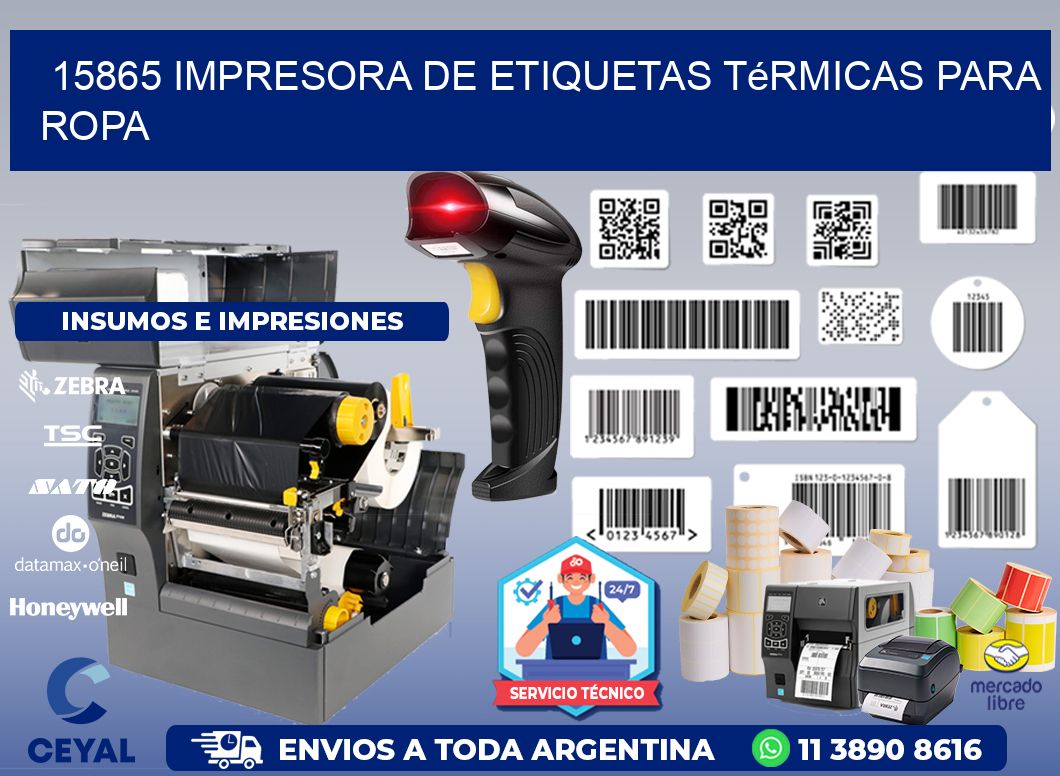15865 impresora de etiquetas térmicas para ropa