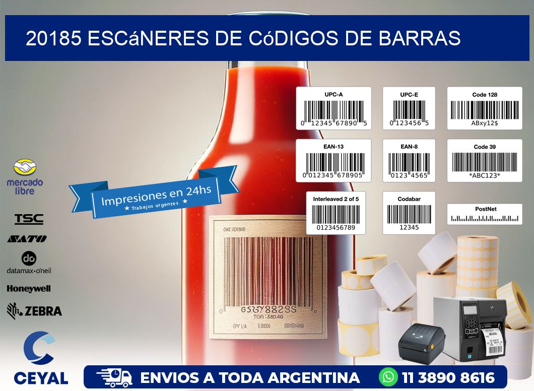 20185 Escáneres de códigos de barras