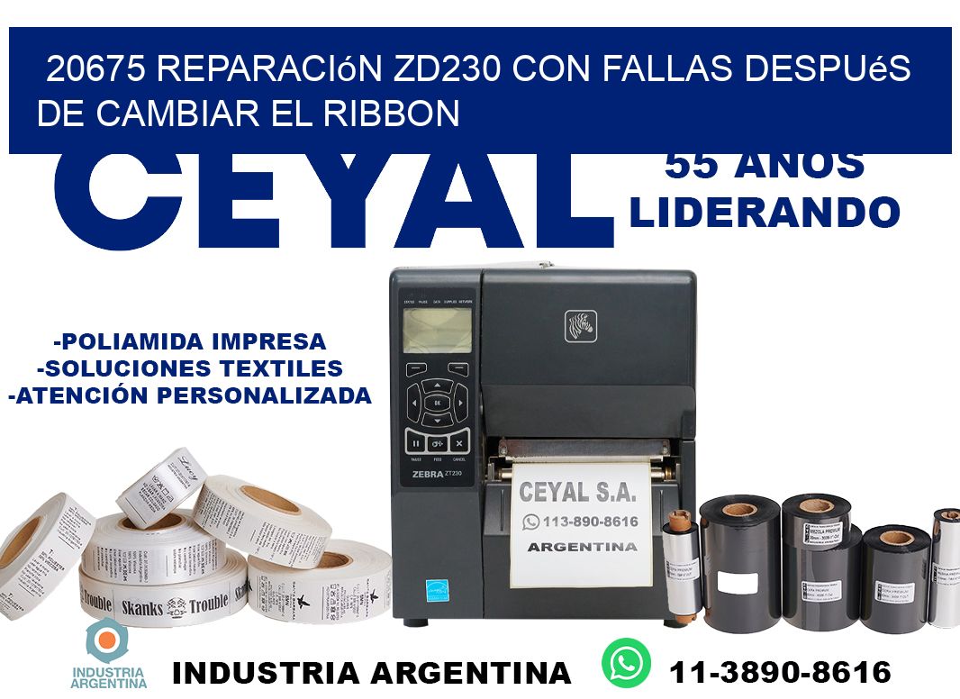 20675 reparación zd230 con fallas después de cambiar el ribbon