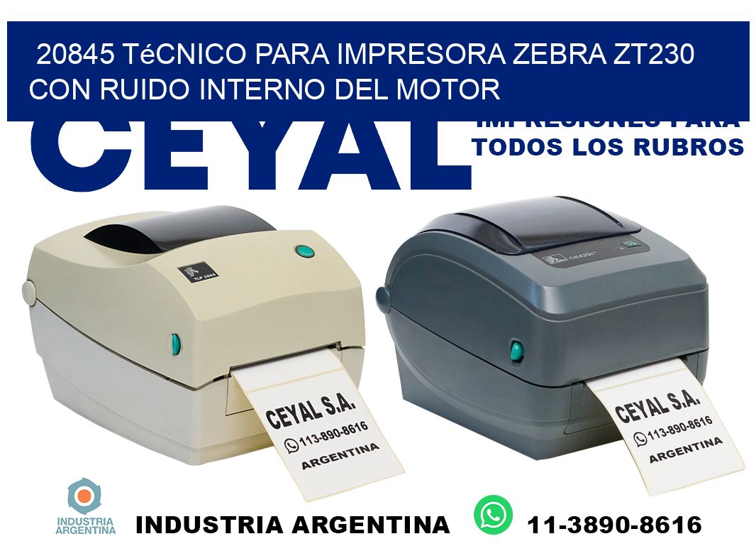 20845 técnico para impresora zebra zt230 con ruido interno del motor