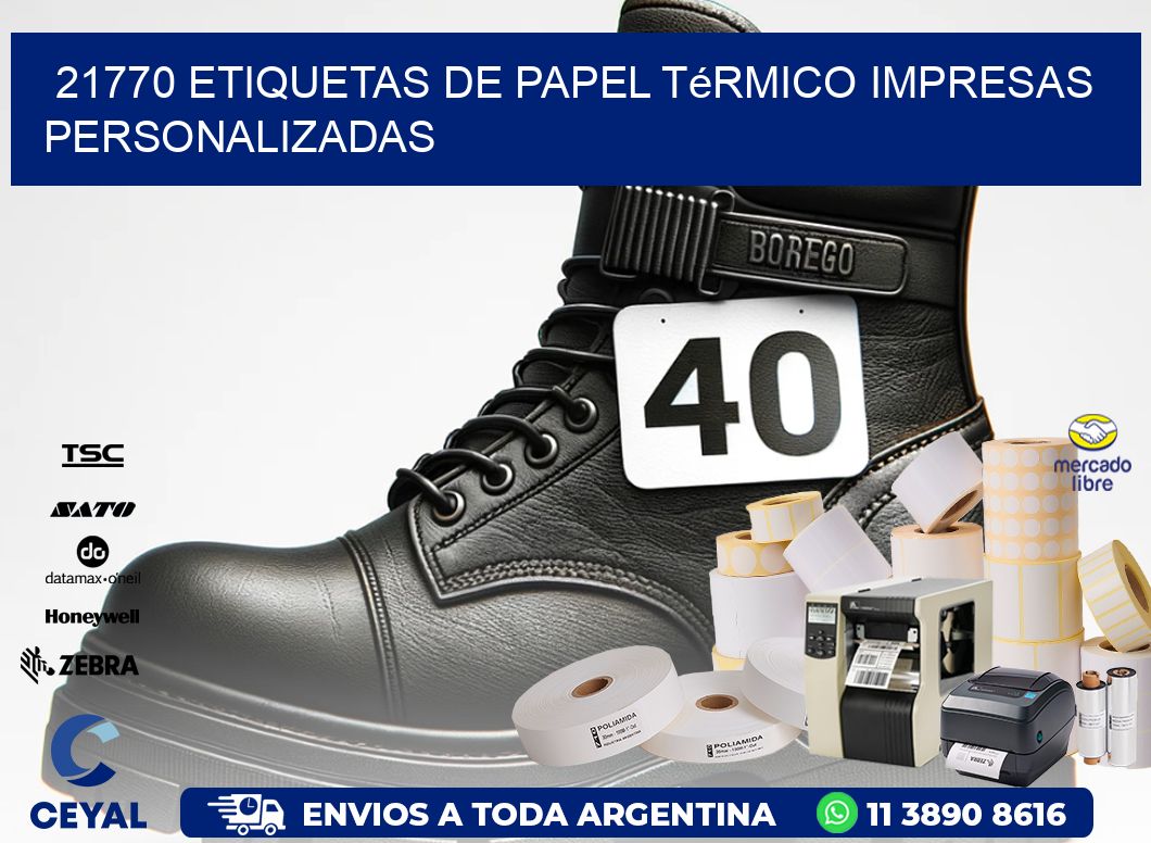 21770 Etiquetas de papel térmico impresas personalizadas