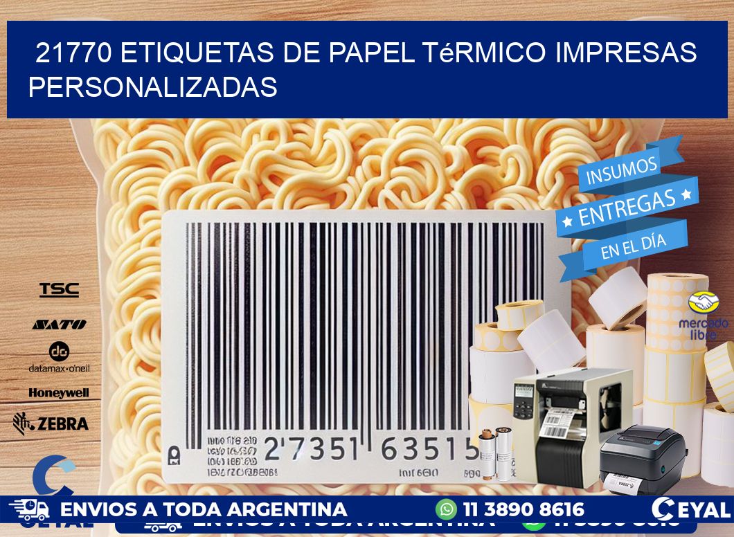 21770 Etiquetas de papel térmico impresas personalizadas