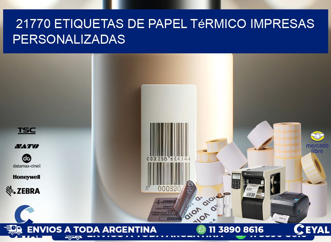21770 Etiquetas de papel térmico impresas personalizadas