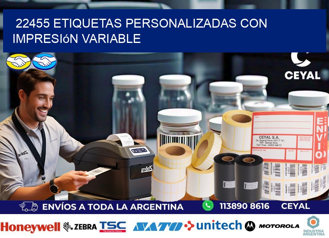 22455 etiquetas personalizadas con impresión variable