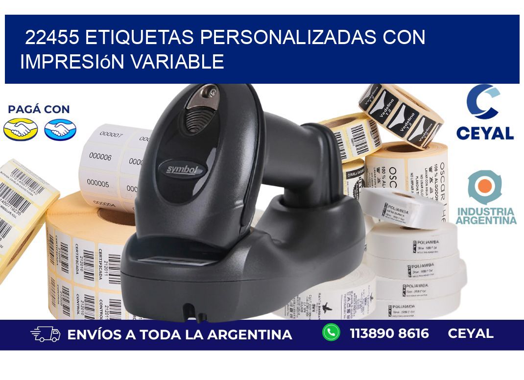 22455 etiquetas personalizadas con impresión variable