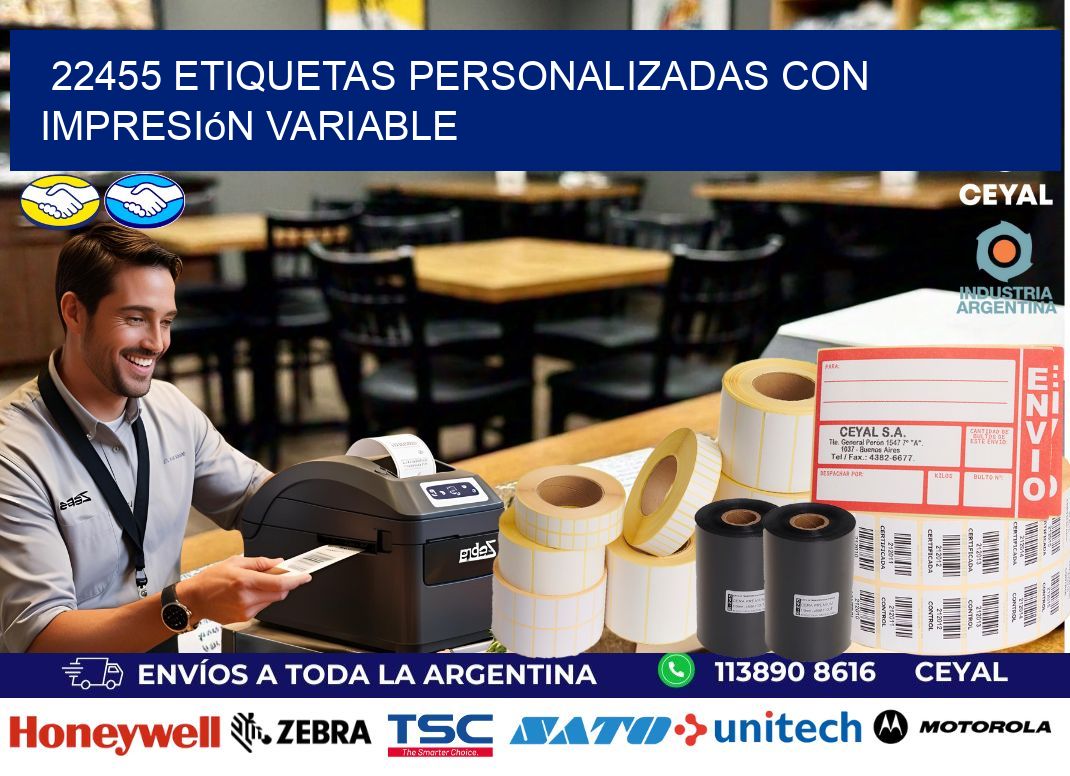 22455 etiquetas personalizadas con impresión variable