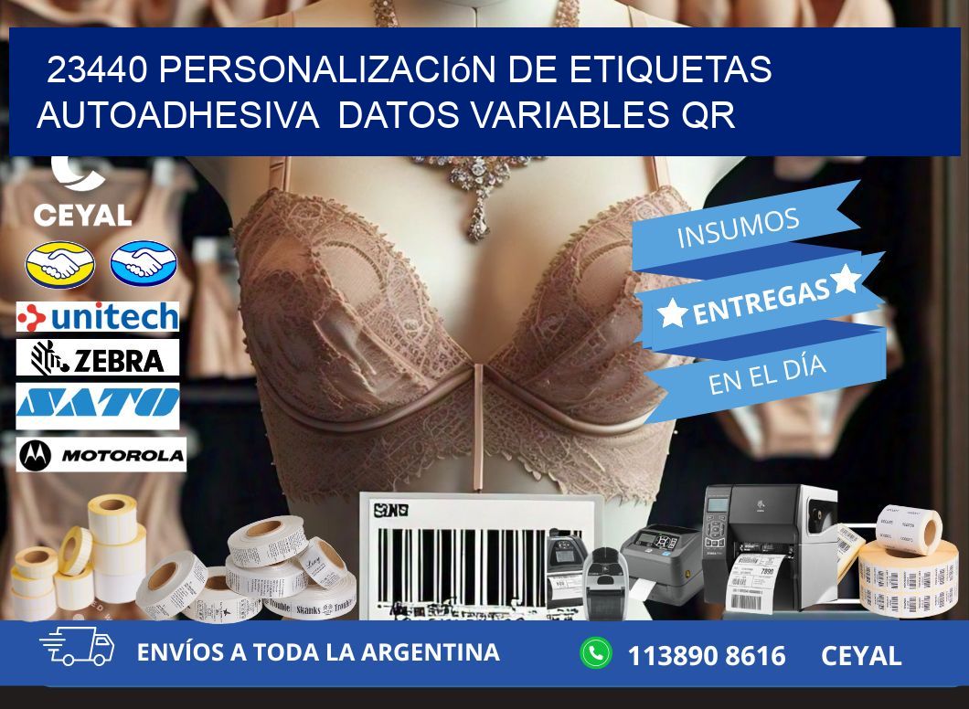 23440 Personalización de etiquetas autoadhesiva  datos variables QR