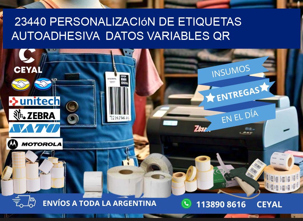 23440 Personalización de etiquetas autoadhesiva  datos variables QR