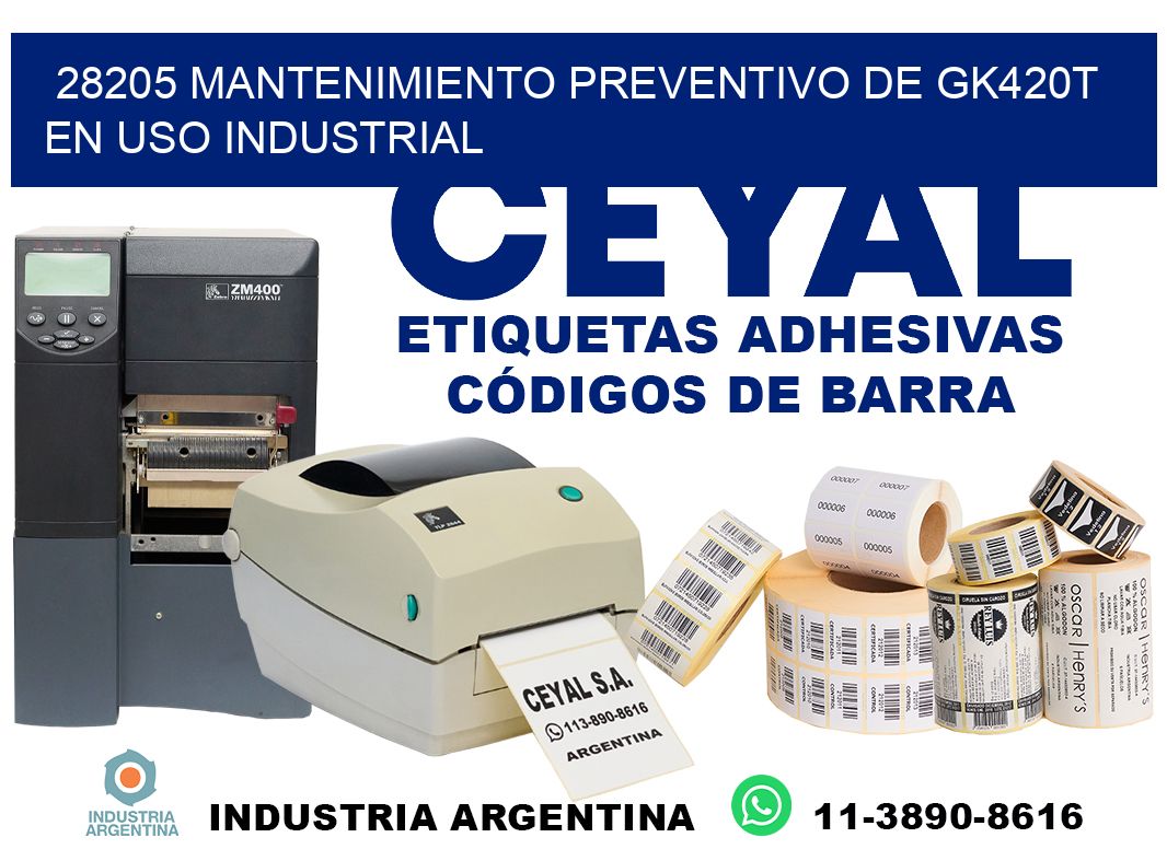 28205 mantenimiento preventivo de gk420t en uso industrial