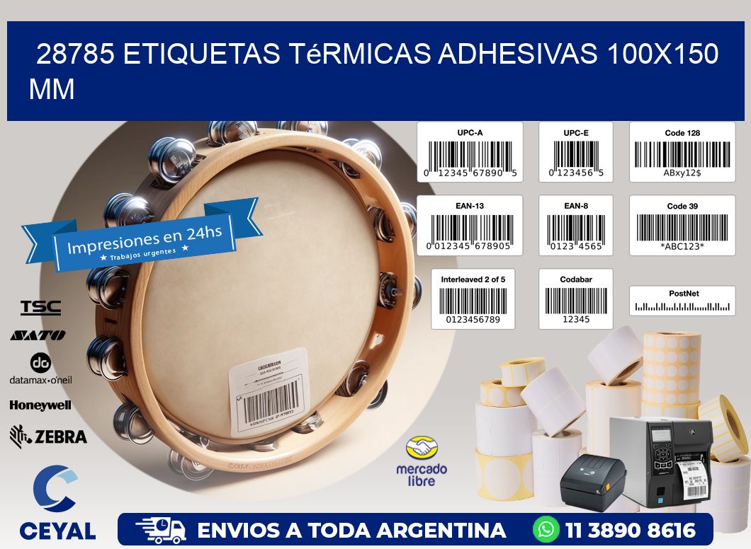 28785 etiquetas térmicas adhesivas 100x150 mm