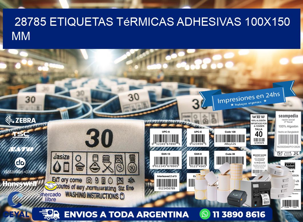 28785 etiquetas térmicas adhesivas 100x150 mm