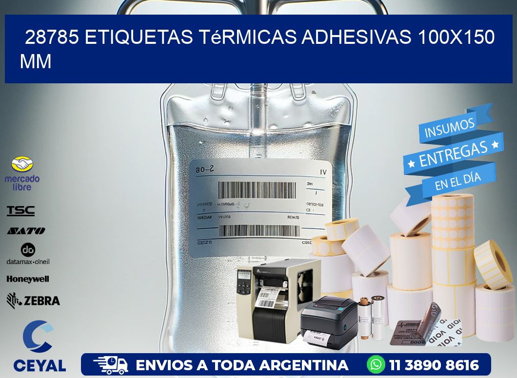 28785 etiquetas térmicas adhesivas 100×150 mm